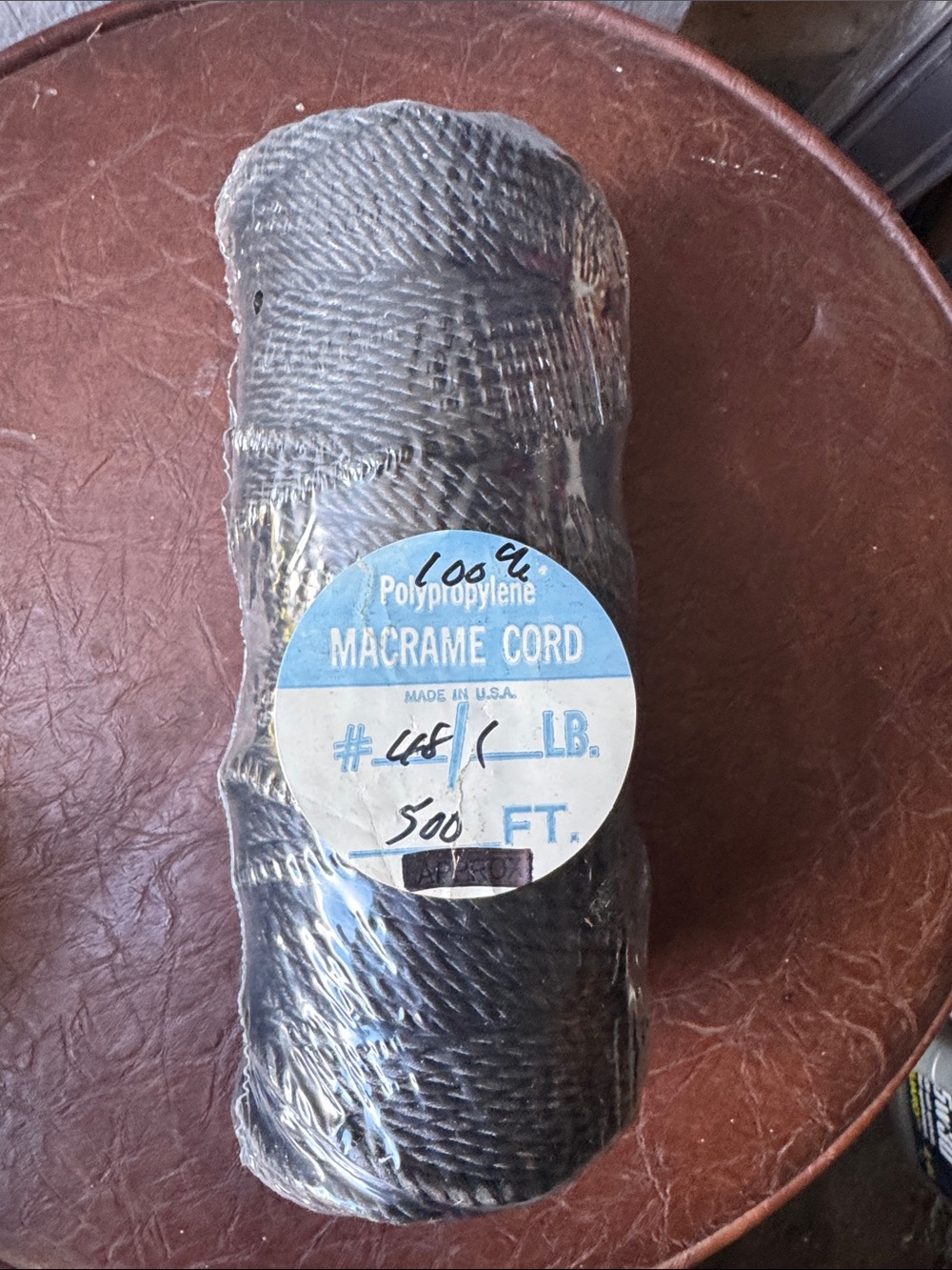 Polypropylene Macrame Cord - Black 500 ft